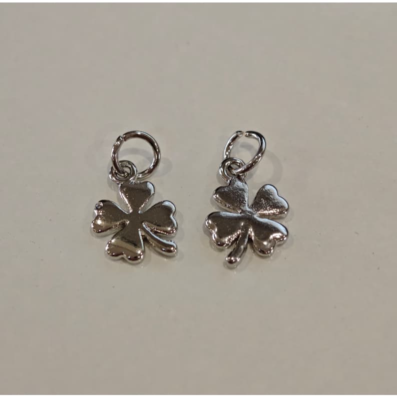 2 สีสูง Retention ทองแดงชุบ 14K Gold-Clad Four-Leaf Clover จี้สร้อยข้อมือสร้อยคอ DIY เครื่องประดับจี้ รูปที่ 5