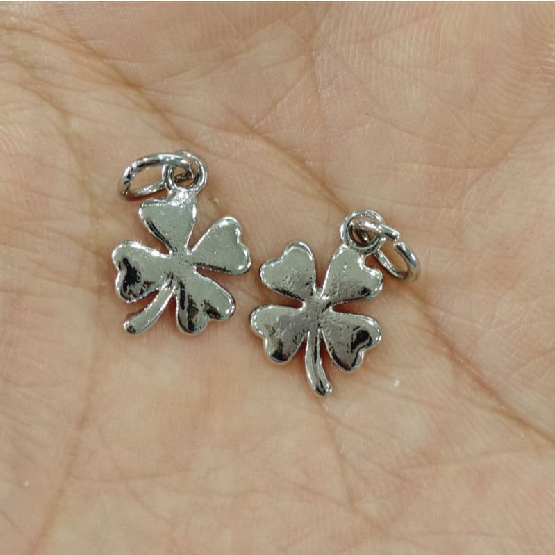 2 สีสูง Retention ทองแดงชุบ 14K Gold-Clad Four-Leaf Clover จี้สร้อยข้อมือสร้อยคอ DIY เครื่องประดับจี้ รูปที่ 8