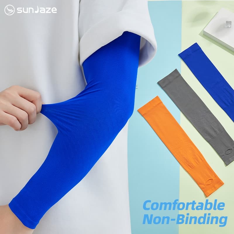 sunJaze ปลอกแขนกันแดด XXL ไซส์ใหญ่ ระบายอากาศเย็นสบาย ถุงมือนิ้วครบ รูปที่ 3