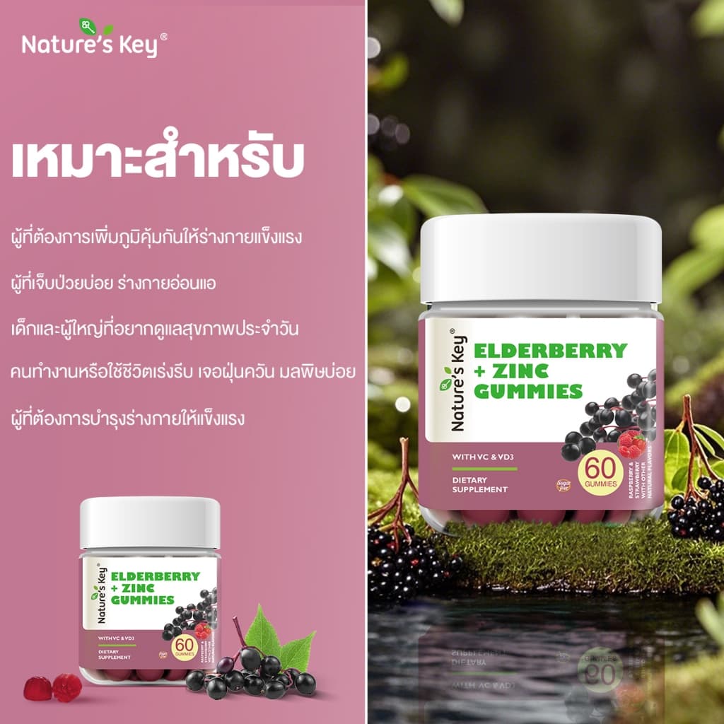 Nature’s Key Elderberry + Zinc Gummies เสริมภูมิคุ้มกัน บำรุงร่างกายให้แข็งแรง รสอร่อย ทานง่าย รูปที่ 8