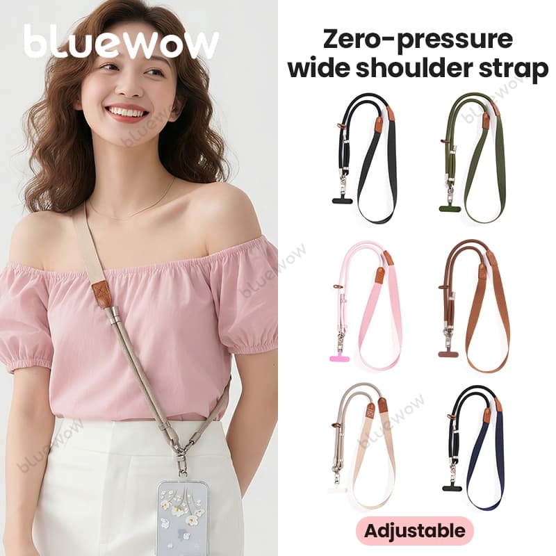 BlueWow Cross-body โทรศัพท์มือถือ Lanyard สายคล้องไหล่กว้างปรับความยาว High-End กระเป๋ากล้อง lanyard Anti-Lost Handy เครื่องมือ Lanyard รูปที่ 1