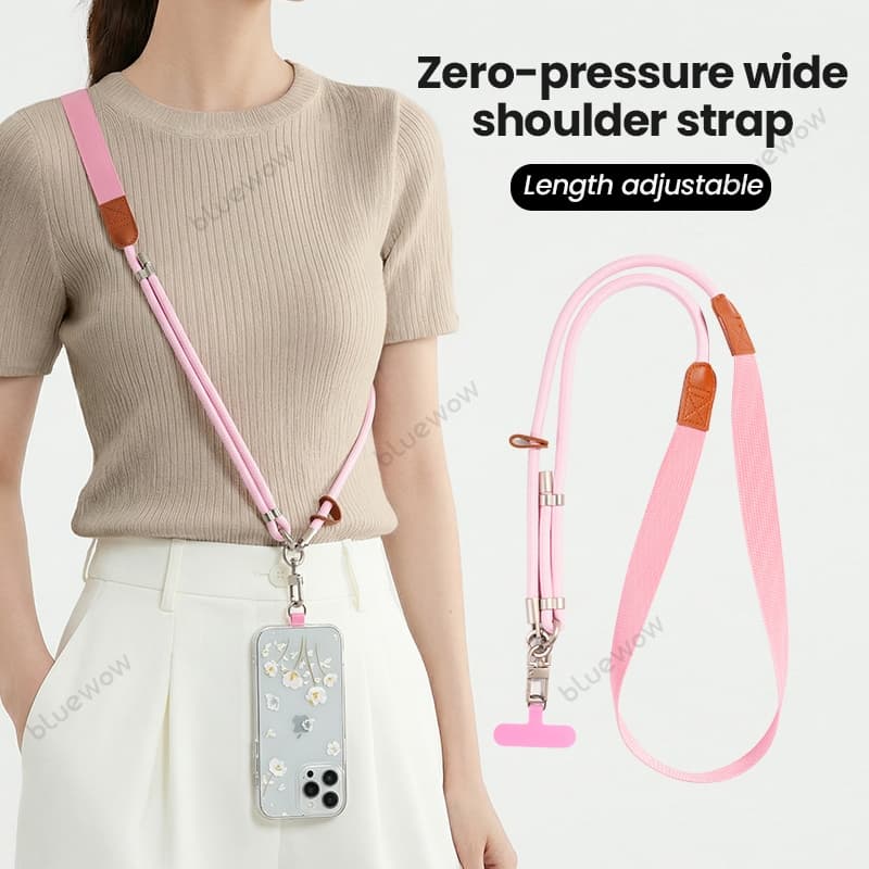 BlueWow Cross-body โทรศัพท์มือถือ Lanyard สายคล้องไหล่กว้างปรับความยาว High-End กระเป๋ากล้อง lanyard Anti-Lost Handy เครื่องมือ Lanyard รูปที่ 2