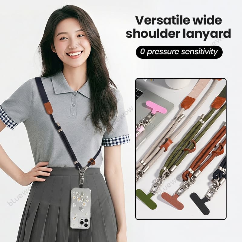 BlueWow Cross-body โทรศัพท์มือถือ Lanyard สายคล้องไหล่กว้างปรับความยาว High-End กระเป๋ากล้อง lanyard Anti-Lost Handy เครื่องมือ Lanyard รูปที่ 3
