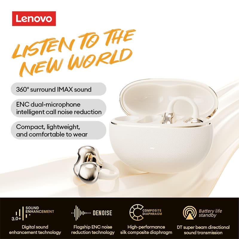 Lenovo RS123 หูฟังบลูทูธ และหูฟังไร้สายแบบ OWS พร้อม Bluetooth V6.0 เสียง HiFi และดีไซน์แบบ Open Ear รูปที่ 5