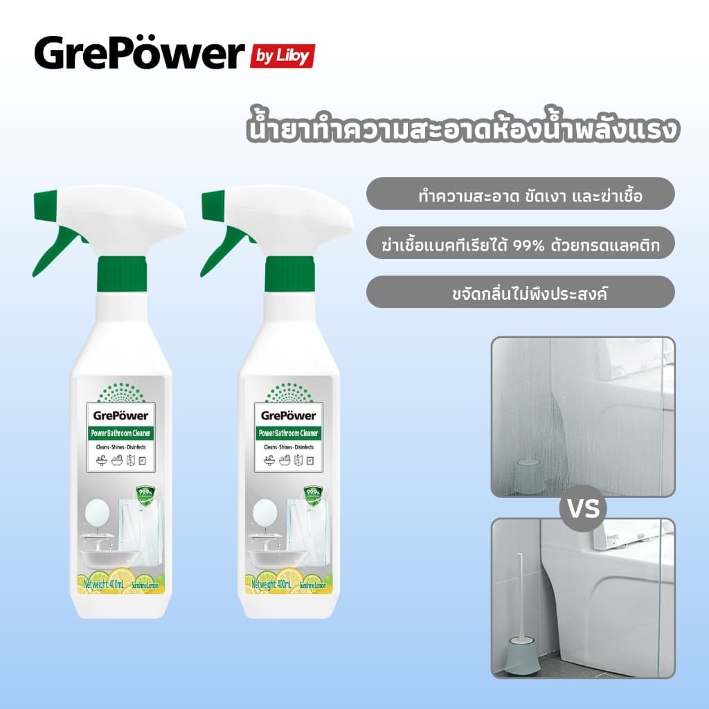 Grepower น้ํายาล้างห้องน้ํา 400มล รูปที่ 2
