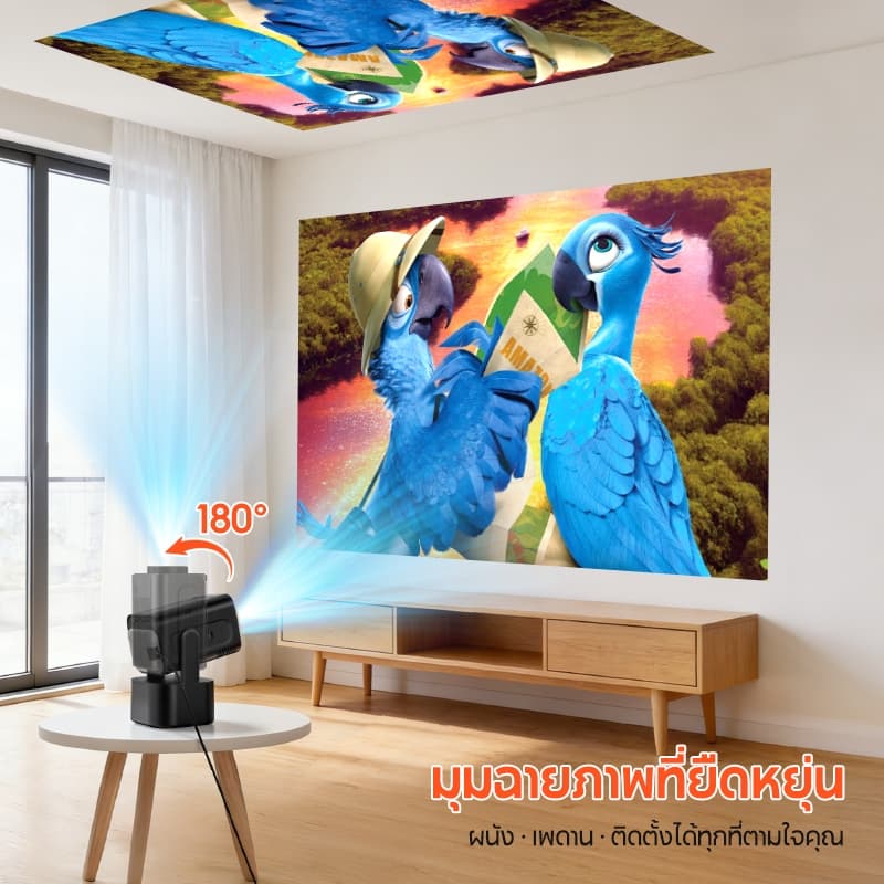 MODOFO S500 โปรเจคเตอร์ projector4K พร้อมลำโพงในตัว โฮมเธียเตอร์พกพาขนาดเล็ก Android14.0 ฉายขึ้นจอใหญ่สุด150 นิ้ว รูปที่ 6