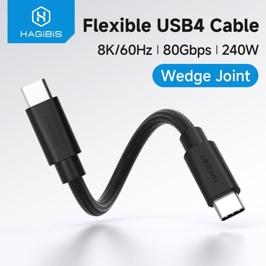 Hagibis สาย USB C ถึง USB C USB 4 สายฟังก์ชั่นเต็มรูปแบบ 80Gbps 240W Fast Charging 8K สายไฟวิดีโอสําหรับ Thunderbolt 5 iPhone 17 Pro รูปที่ 1