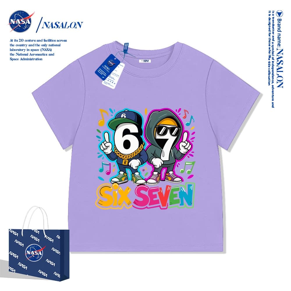 NASA เสื้อยืดเด็ก 67ลายการ์ตูน ผ้าฝ้าย 100% ระบายอากาศดี ดีไซน์เก๋ไก๋และน่าขำ ใส่ได้ทั้งเด็กชาย-หญิง อายุ 1-12 ปี รูปที่ 8