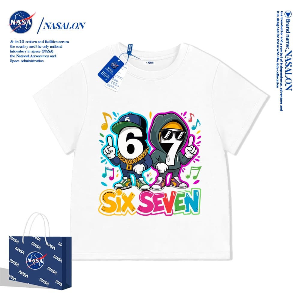 NASA เสื้อยืดเด็ก 67ลายการ์ตูน ผ้าฝ้าย 100% ระบายอากาศดี ดีไซน์เก๋ไก๋และน่าขำ ใส่ได้ทั้งเด็กชาย-หญิง อายุ 1-12 ปี รูปที่ 4