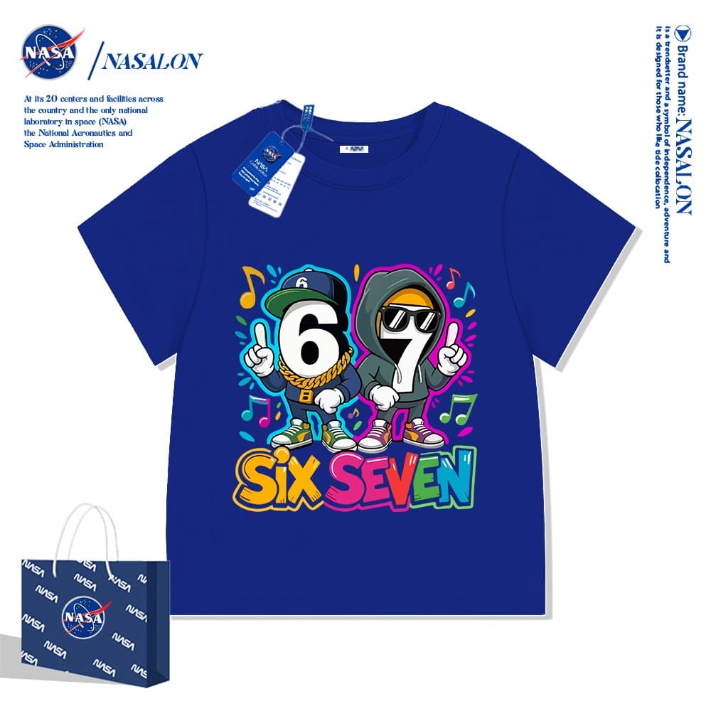 NASA เสื้อยืดเด็ก 67ลายการ์ตูน ผ้าฝ้าย 100% ระบายอากาศดี ดีไซน์เก๋ไก๋และน่าขำ ใส่ได้ทั้งเด็กชาย-หญิง อายุ 1-12 ปี รูปที่ 7