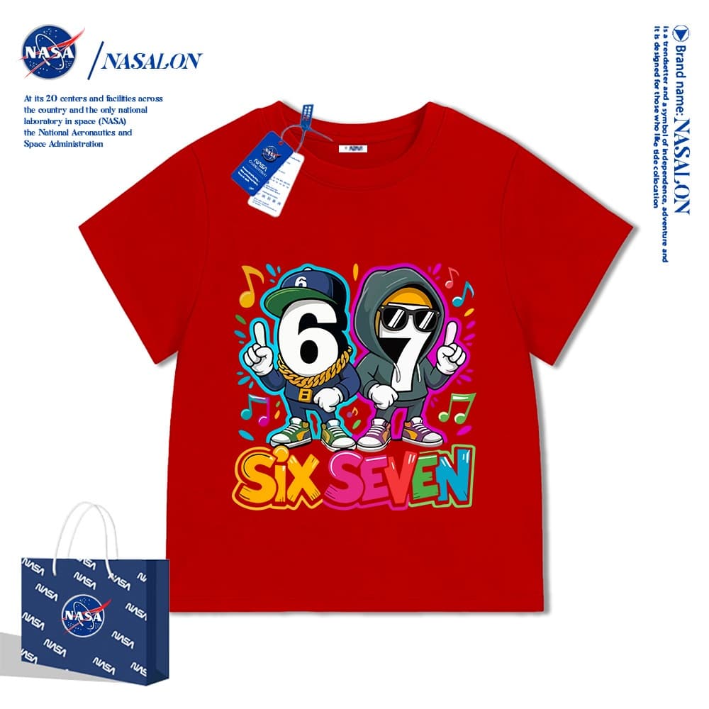 NASA เสื้อยืดเด็ก 67ลายการ์ตูน ผ้าฝ้าย 100% ระบายอากาศดี ดีไซน์เก๋ไก๋และน่าขำ ใส่ได้ทั้งเด็กชาย-หญิง อายุ 1-12 ปี รูปที่ 2