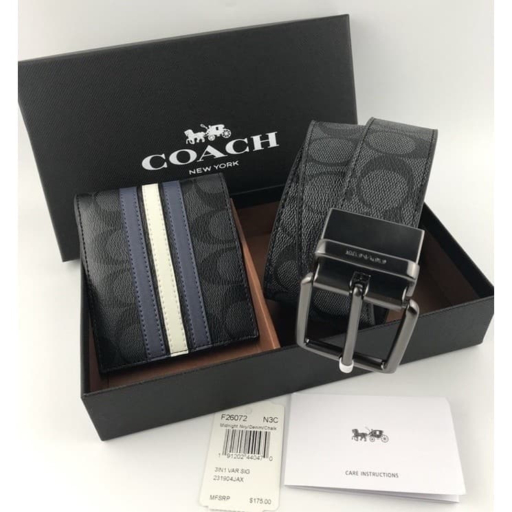 ใหม่ Mens Belt/Wallet & Buckle ชุดคุณภาพสูงพร้อมกล่อง รูปที่ 1
