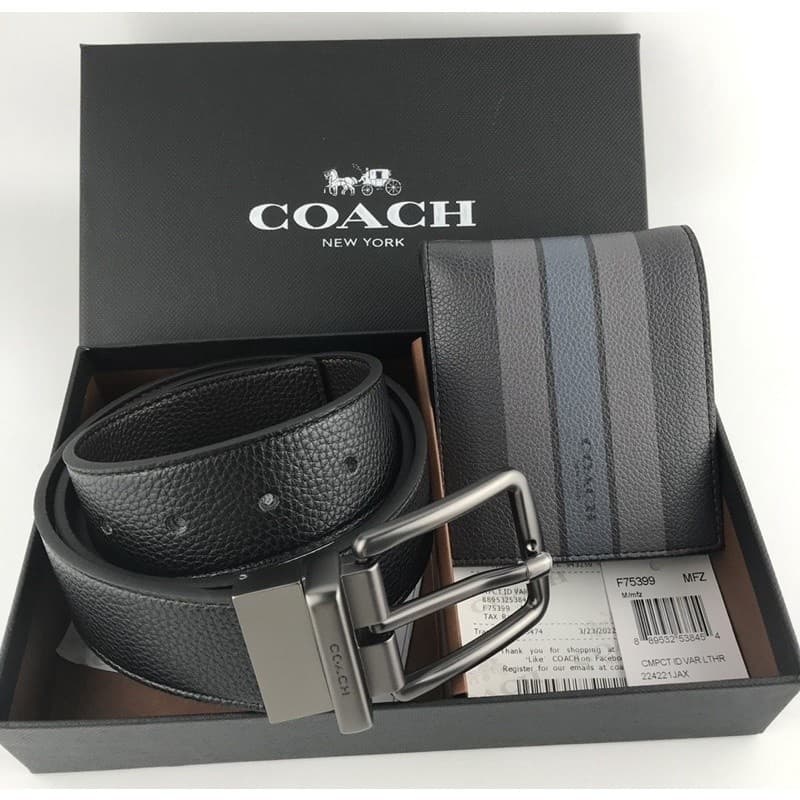 ใหม่ Mens Belt/Wallet & Buckle ชุดคุณภาพสูงพร้อมกล่อง รูปที่ 3