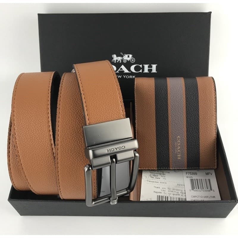 ใหม่ Mens Belt/Wallet & Buckle ชุดคุณภาพสูงพร้อมกล่อง รูปที่ 5