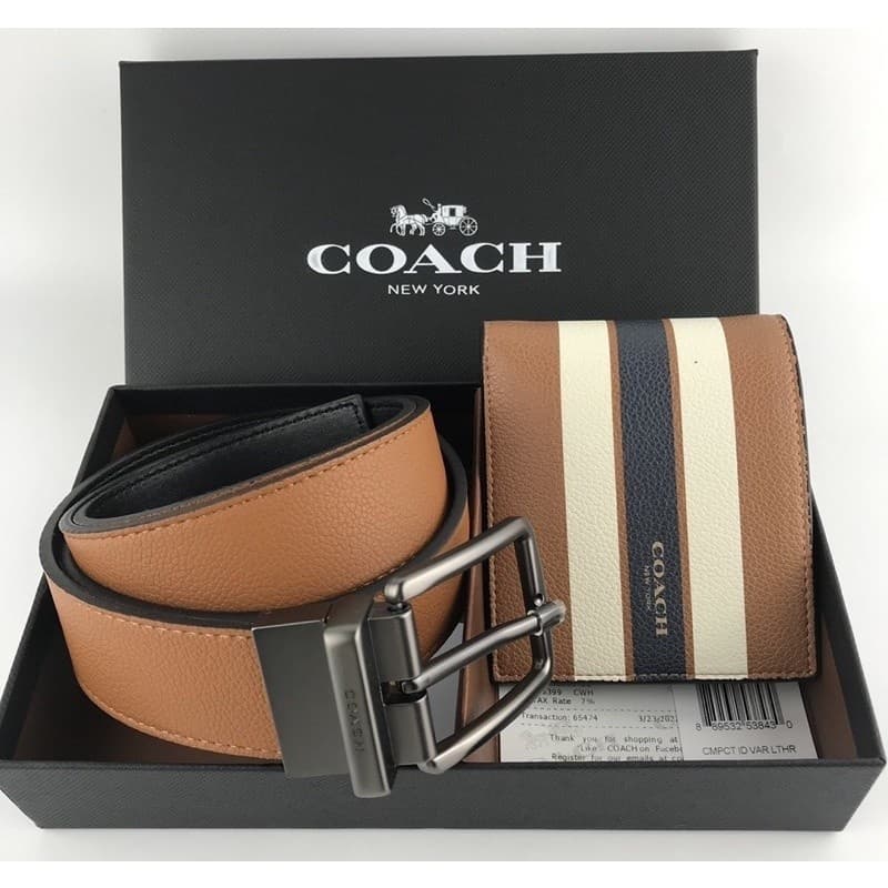 ใหม่ Mens Belt/Wallet & Buckle ชุดคุณภาพสูงพร้อมกล่อง รูปที่ 6