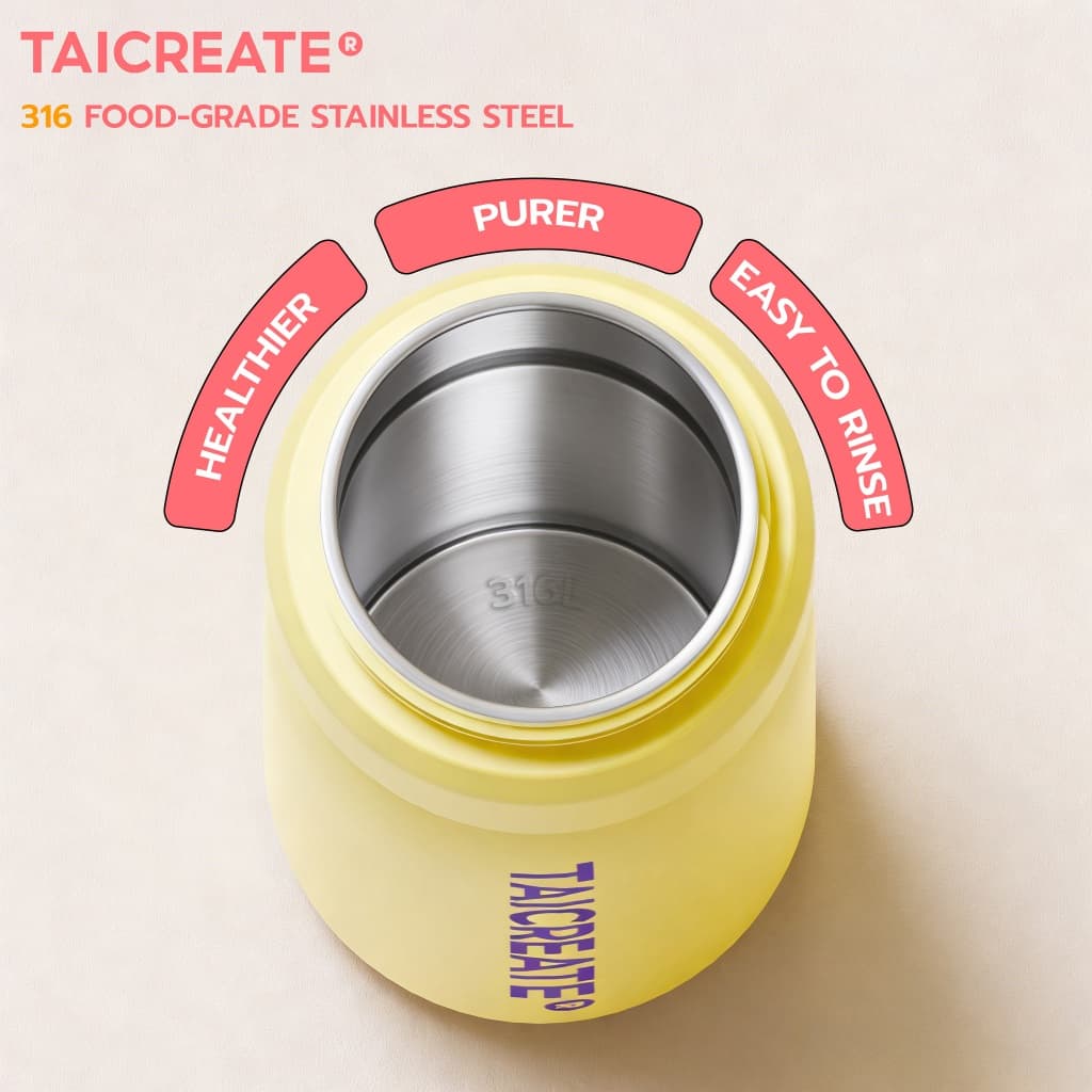 TaiCreate®ขวดน้ำสแตนเลส 630ml แก้วน้ำสแตนเลส316L ฟพกพาแก้วน้ำเก็บความเย็น พร้อมหูหิ้ว ฟางพับ ปลอดสาร BPA สไตล์โมเดิร์น กิจกรรมกลางแจ้ง รูปที่ 3