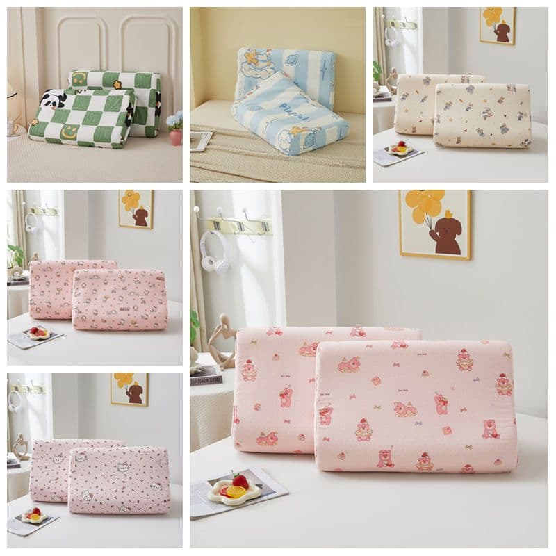 1ชิ้น ปลอกหมอนยางพารา latex pillowcase ผ้าฝ้ายแท้ Kitty Pooh Strawberry Bear คิตตี้ หมีแพนด้า การ์ตูน 30*50ซม. 40*60ซม. รูปที่ 2