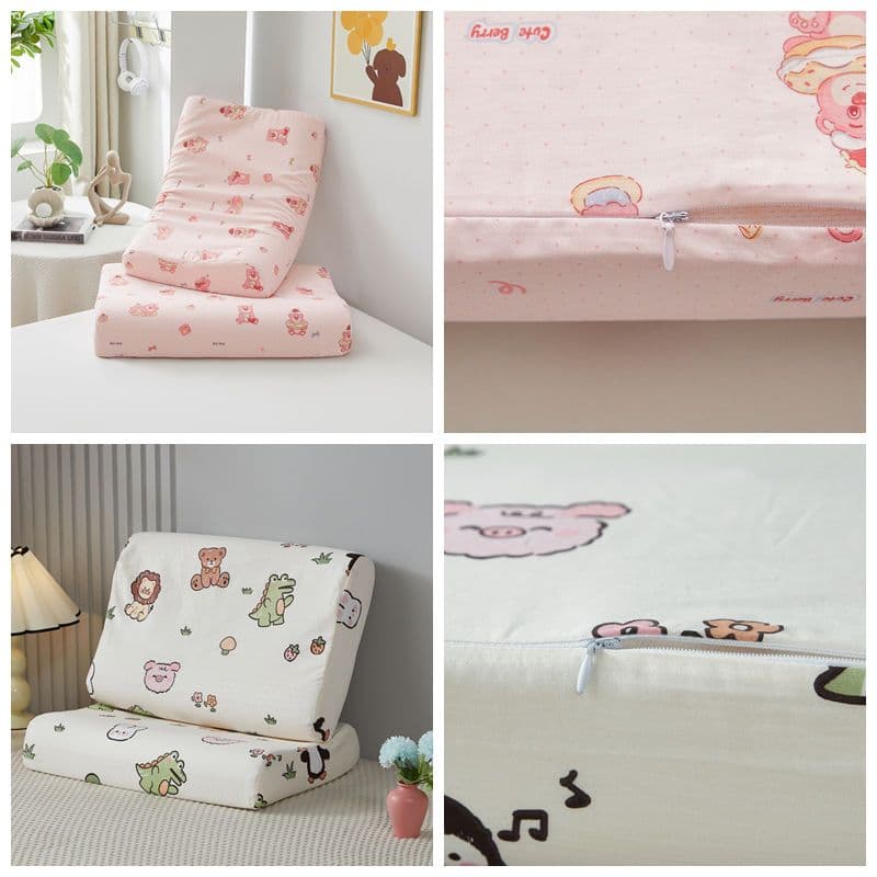 1ชิ้น ปลอกหมอนยางพารา latex pillowcase ผ้าฝ้ายแท้ Kitty Pooh Strawberry Bear คิตตี้ หมีแพนด้า การ์ตูน 30*50ซม. 40*60ซม. รูปที่ 9