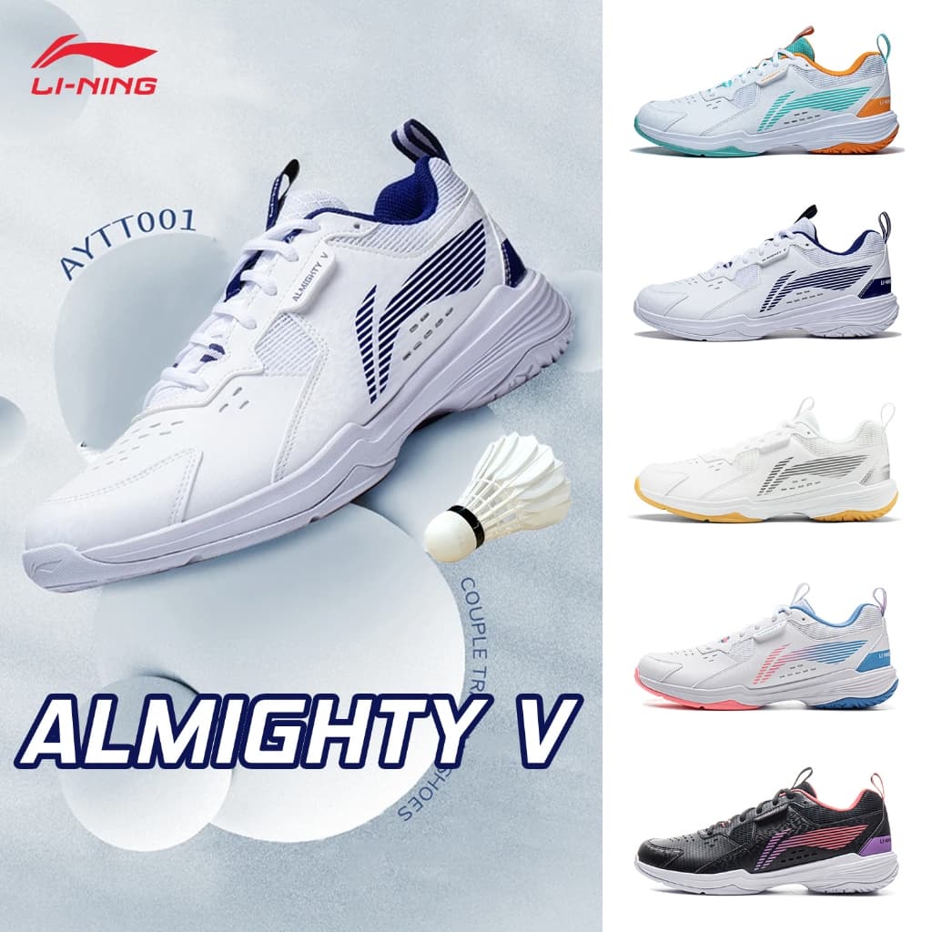 LI-NING ALMIGHTY 5 รองเท้าแบดมินตันมืออาชีพ Unisex สำหรับการฝึกซ้อม AYTT001 รูปที่ 1
