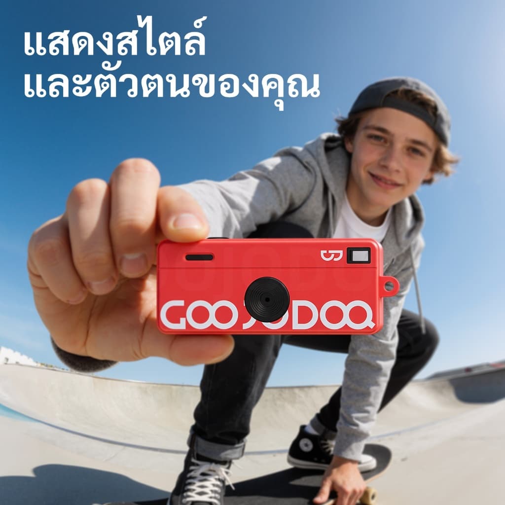 GOOJODOQ กล้องจิ๋ว กล้องดิจิตอล CCD กล้องเล็ก ย้อนยุครองรับการ์ด TF สูงสุด 32GB รูปที่ 6