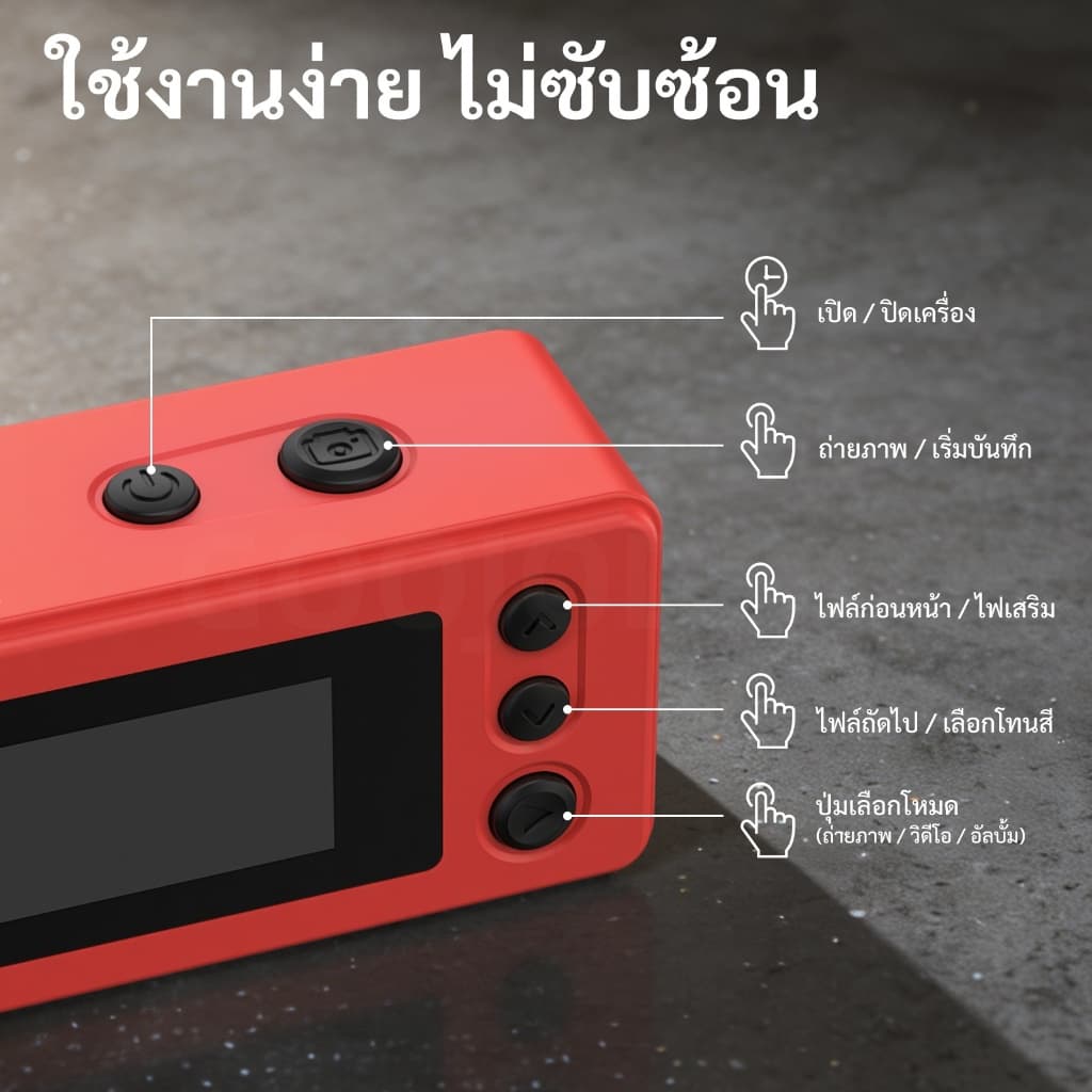 GOOJODOQ กล้องจิ๋ว กล้องดิจิตอล CCD กล้องเล็ก ย้อนยุครองรับการ์ด TF สูงสุด 32GB รูปที่ 8