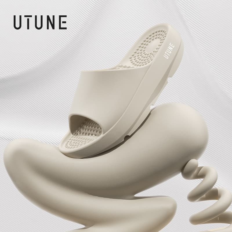 UTUNE รองเท้าแตะนวดเท้า รองรับอุ้งเท้า วัสดุ EVA พื้นหนา 4 ซม. เพิ่มความสูง กันลื่น ใส่สบาย ไม่เมื่อยเท้า เหมาะกับคนเท้าแบน ใส่ได้ทั้งในบ้านและนอกบ้าน ชายหญิง