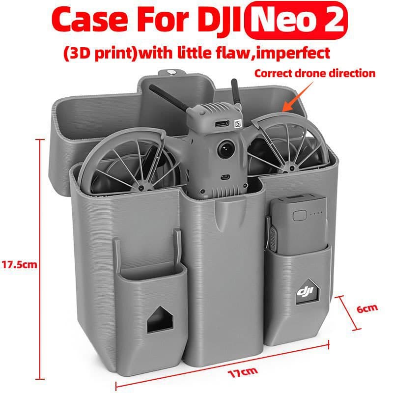 กล่องเก็บของแบบพกพาสำหรับ DJI Neo 2 เคสป้องกันแบบพิมพ์ 3 มิติ กระเป๋าพกพากันฝุ่น อุปกรณ์เสริม รูปที่ 1