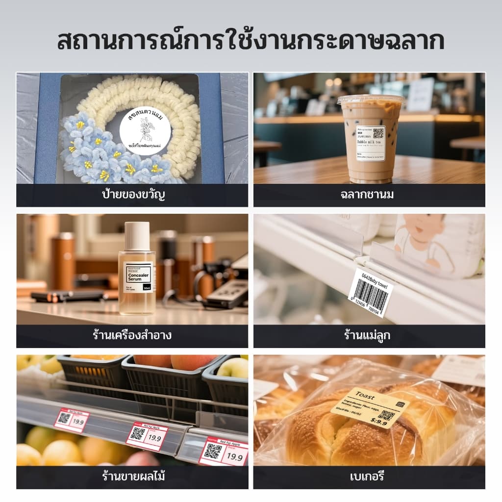 CLABEL 221B เครื่องพิมพ์ฉลากไร้หมึก ประกัน 1 ปี ป้ายราคา บาร์โค้ดและ QR Code กว้าง 20-50 มม รูปที่ 9