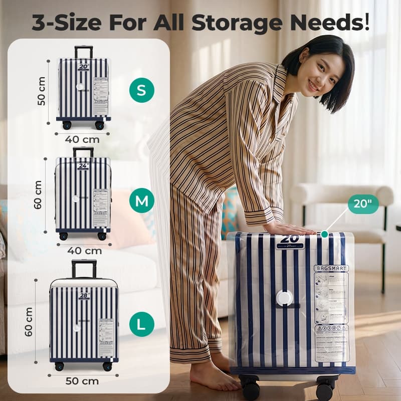 BAGSMART กระเป๋าซีลการบีบอัดสูญญากาศสำหรับการเดินทางและบ้านปั๊มอากาศชาร์จไฟได้ 18 ชุดกระเป๋าเก็บเสื้อผ้า รูปที่ 2