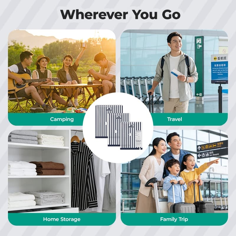 BAGSMART กระเป๋าซีลการบีบอัดสูญญากาศสำหรับการเดินทางและบ้านปั๊มอากาศชาร์จไฟได้ 18 ชุดกระเป๋าเก็บเสื้อผ้า รูปที่ 5