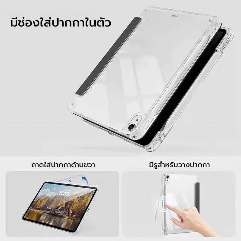 OSGEER Y พับพร้อมที่ใส่ดินสอสําหรับ iPad 12th 11th 10th Generation A16 2025 Air 8/7/ 6 11/ นิ้ว M4 M3 M2/Air 5/4 10.9/Pro 11/13 นิ้ว M4/M5 Auto Sleep/W โคฟ รูปที่ 9