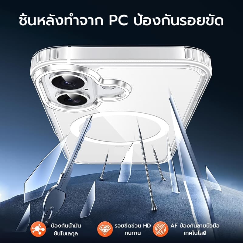 OSGEER HD Hard Casing เคสโทรศัพท์สําหรับ iPhone 11 12 13 14 15 16 16e 17 Air Pro Max Plus เคสกันกระแทก ip 17promax 13promax รูปที่ 5