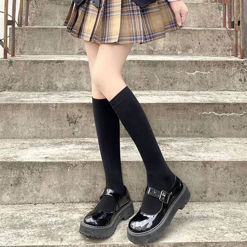 ในไทยถุงเท้ายาวถึงเข่าสไตล์ lolita ยืดหยุ่นสูง เหมาะสำหรับสวมใส่ทุกวัน รูปที่ 9