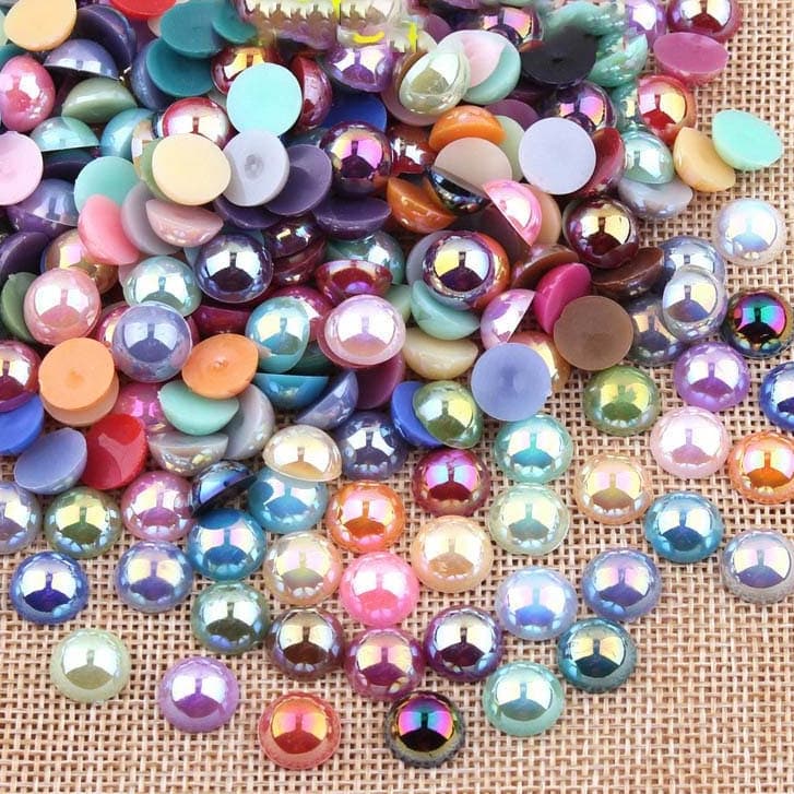 ABS ไข่มุกครึ่งวงกลมสีสันสดใส 2 3 4 5 6 มม.ABS เลียนแบบไข่มุก DIY เครื่องประดับอุปกรณ์เสริม รูปที่ 4