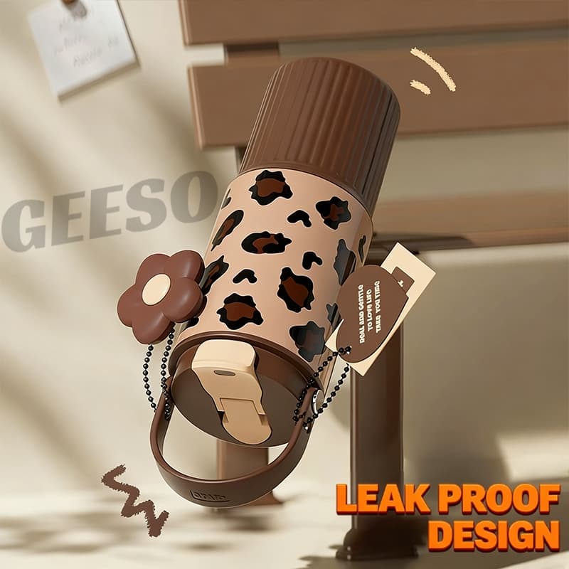 GEESO Tumbler 750ML / 25OZ Hot & Cold 316 Stainless Steel Water Bottle with Handle & Straw 手提吸管杯 รูปที่ 6