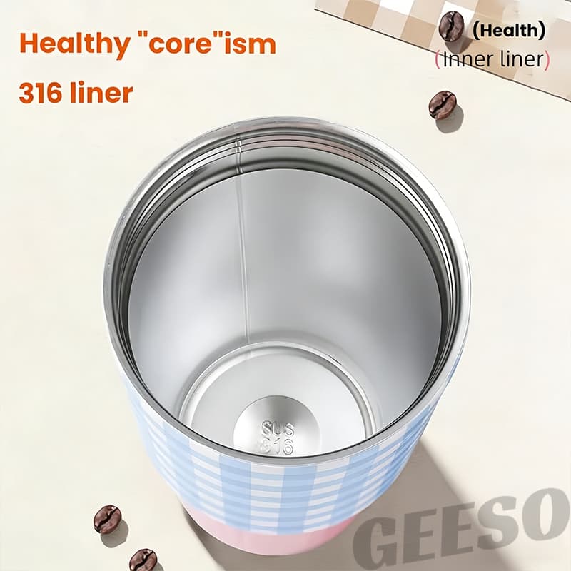 GEESO Tumbler 750ML / 25OZ Hot & Cold 316 Stainless Steel Water Bottle with Handle & Straw 手提吸管杯 รูปที่ 4