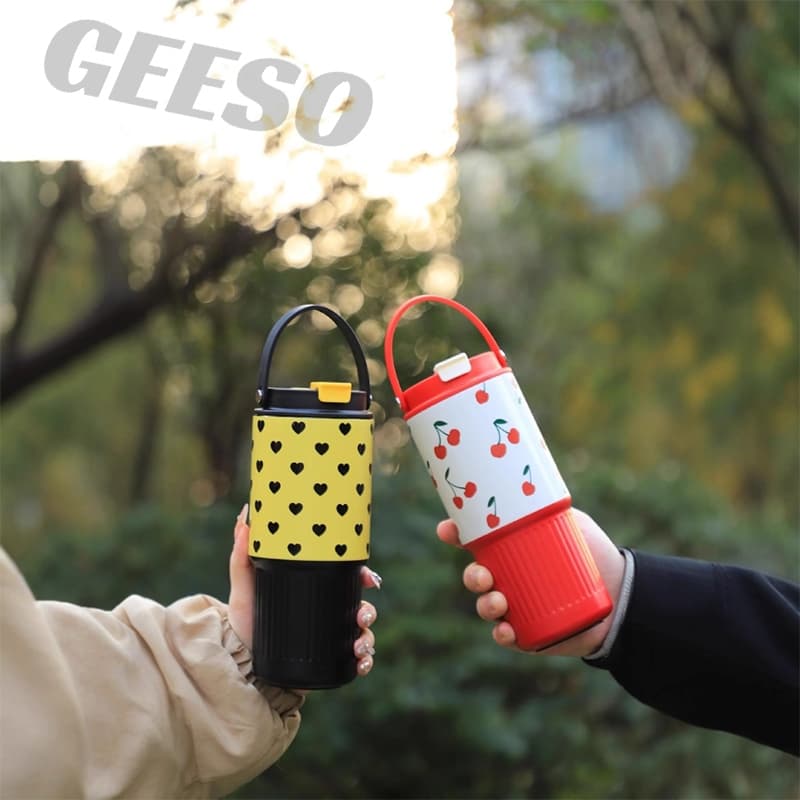 GEESO Tumbler 750ML / 25OZ Hot & Cold 316 Stainless Steel Water Bottle with Handle & Straw 手提吸管杯 รูปที่ 8