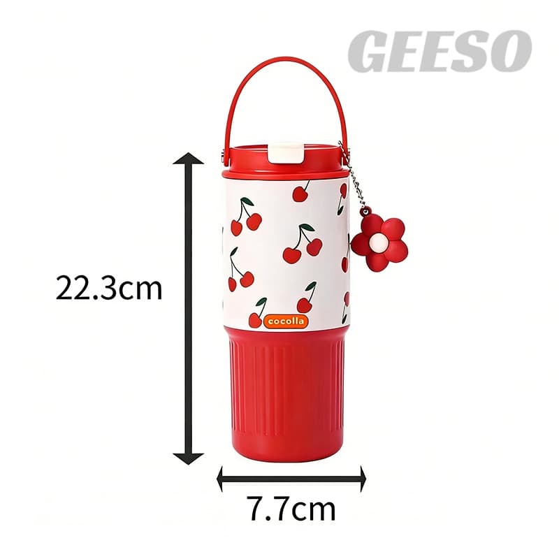 GEESO Tumbler 750ML / 25OZ Hot & Cold 316 Stainless Steel Water Bottle with Handle & Straw 手提吸管杯 รูปที่ 9