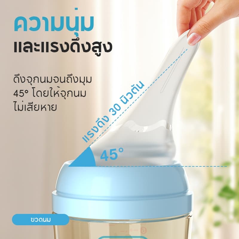 Drisla ขวดนมเด็ก PPSU 5oz/8oz ขวดนมคอกว้างสีชา ป้องกันอากาศเข้า กันสำลัก foodgrade PB01 รูปที่ 2