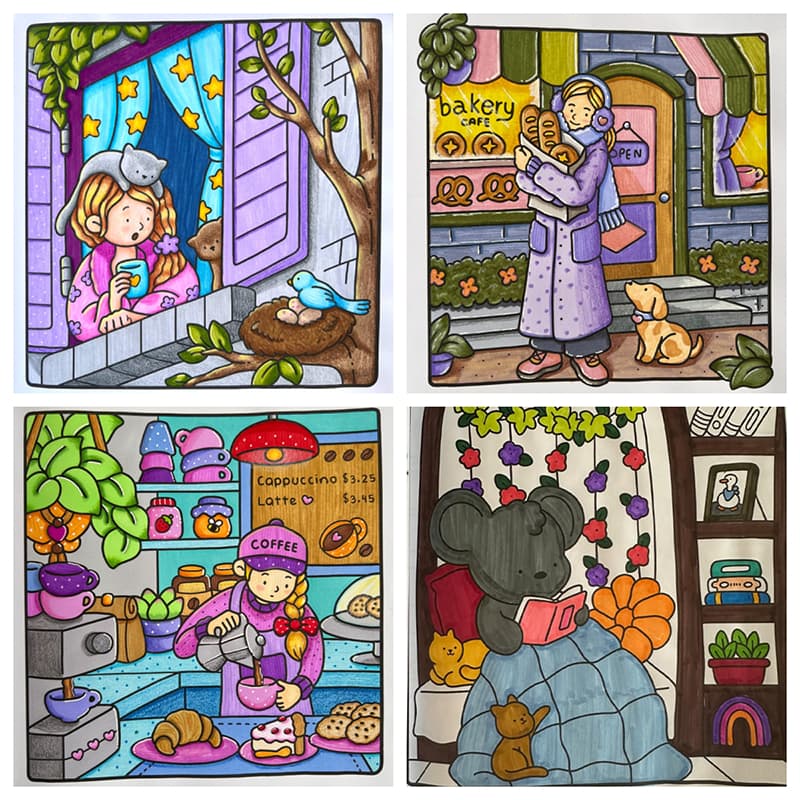 สมุดระบายสี หนังสือภาพวาดกราฟฟิตีเพื่อการศึกษา Doodles Book ผู้ใหญ่และวัยรุ่น ของเล่นเด็ก สมุดระบายสีเด็ก รูปที่ 9