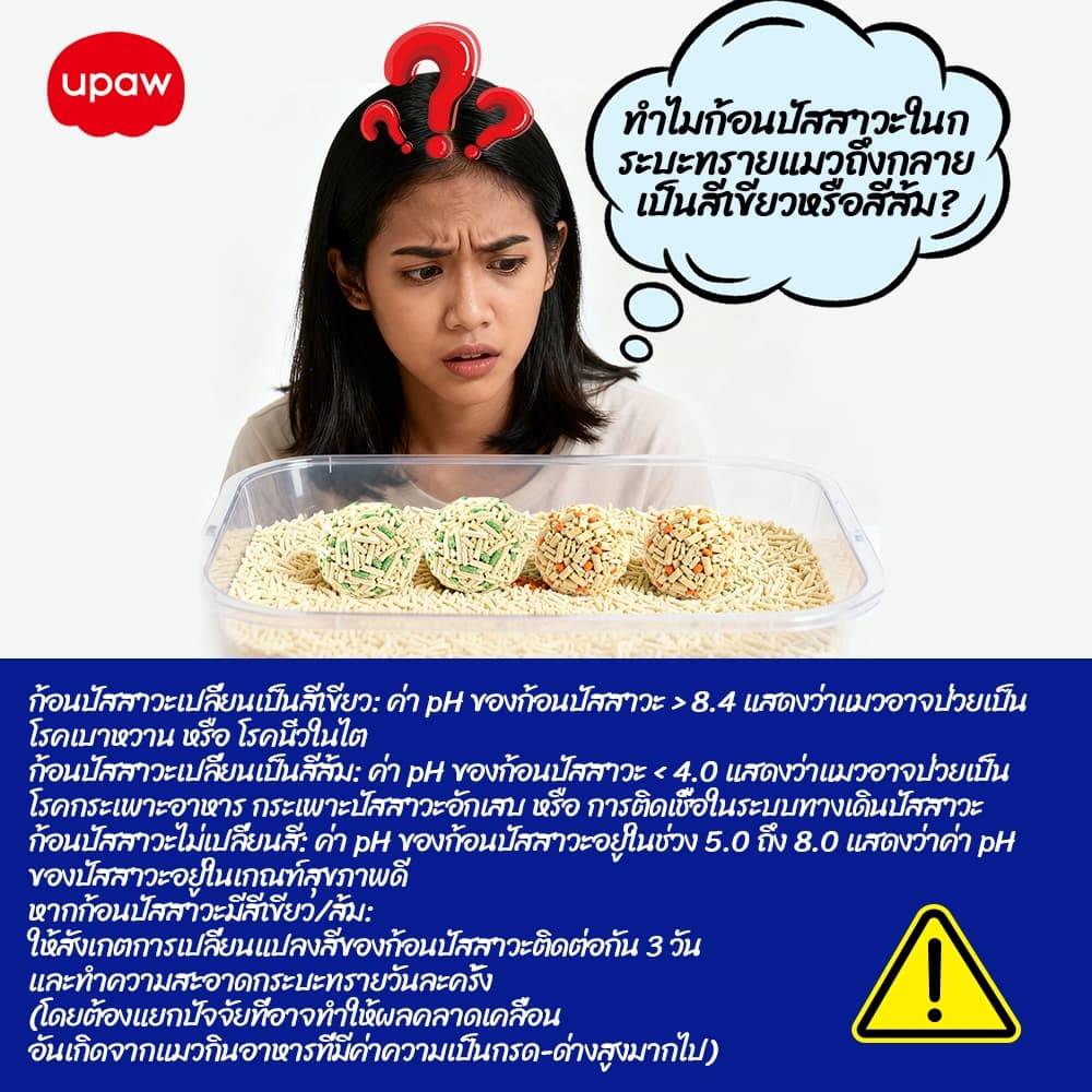 Upaw ทรายแมวเต้าหู้ ทรายแมว สีเปลี่ยนบ่งบอกสุขภาพอัจฉริยะ สูตรไร้ฝุ่น ดับกลิ่น จับตัวเป็นก้อนเร็ว รูปที่ 2