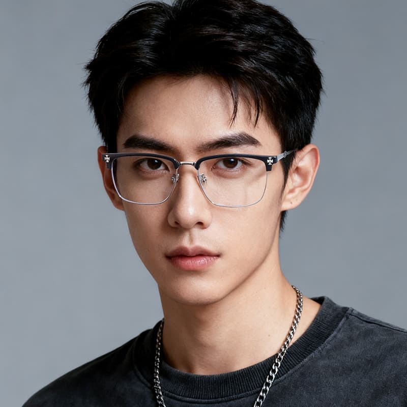 Cyxus Square Frame Blue Light Blocking Glasses with Business-like Design ได้อย่างมีประสิทธิภาพ 8252 รูปที่ 2