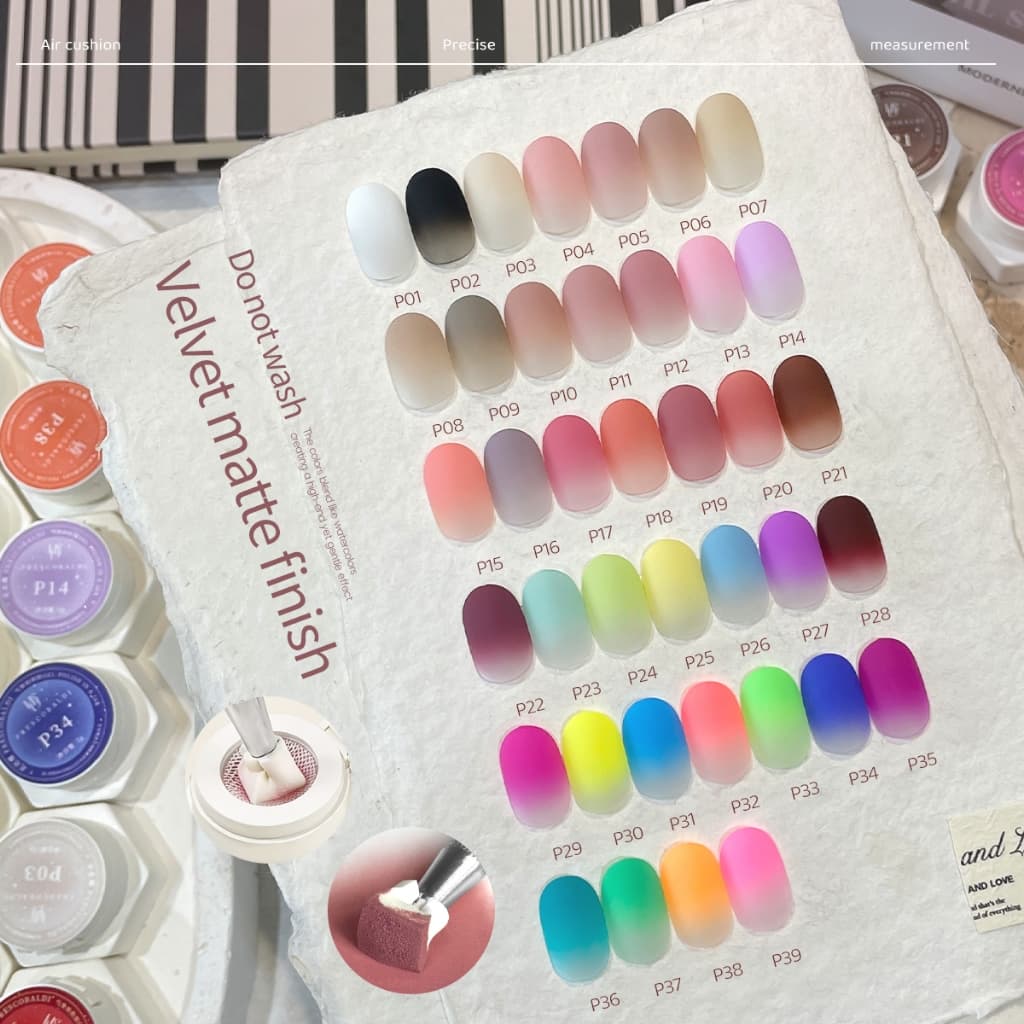 FRESCOBALDI - New cushion-style solid color gradient gel nail polish ชุดสี 39 สี เหมาะสำหรับร้านทำเล็บและใช้เองที่บ้าน รูปที่ 8