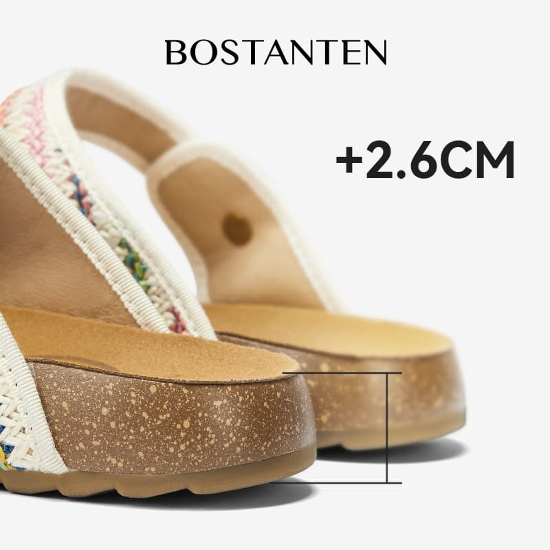 BOSTANTEN Gizth Shoes Women รองเท้าแตะแบบคีบ พื้นคอร์ก นุ่มสบาย กันลื่น ใส่ได้ทุกวัน รูปที่ 3