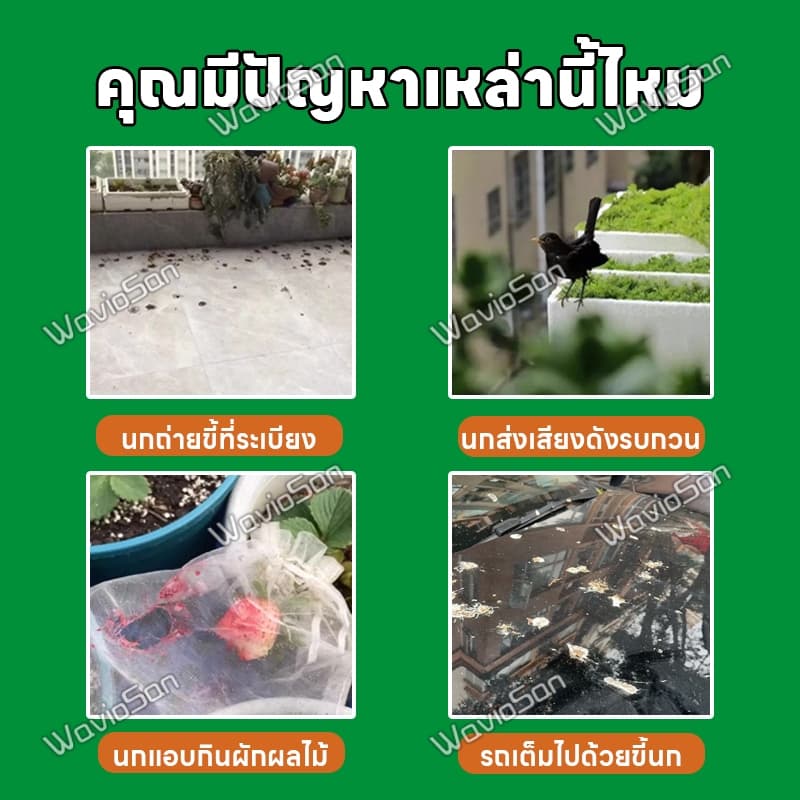 นกได้กลิ่นแล้วบินหนีไปที่ไล่นก ก้อนไล่นก ไล่นกพิราบ ยาไล่นก ไล่นกได้ง่าย ทำจากสารสกัดธรรมชาติ ไม่เป็นอันตราย รูปที่ 2