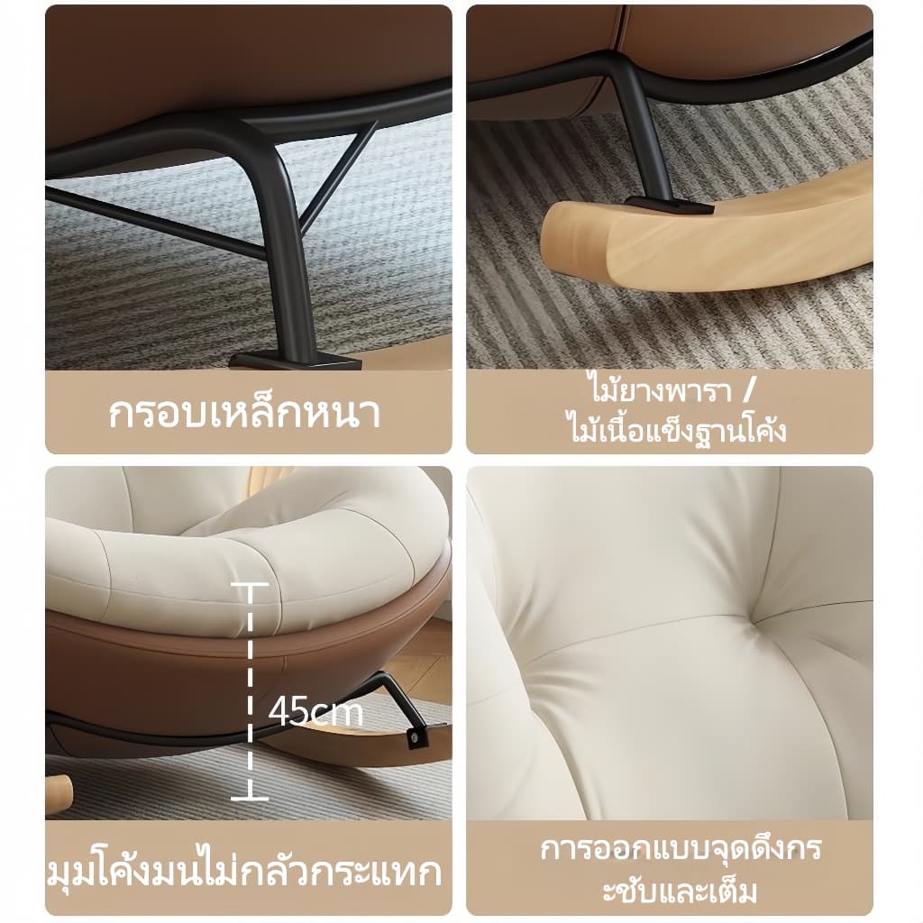 360 องศาหมุนเดี่ยวโซฟา Lazy เรียบง่ายสไตล์ยุโรปชั้นเลานจ์เก้าอี้สบายกลับหมุนได้ รูปที่ 7