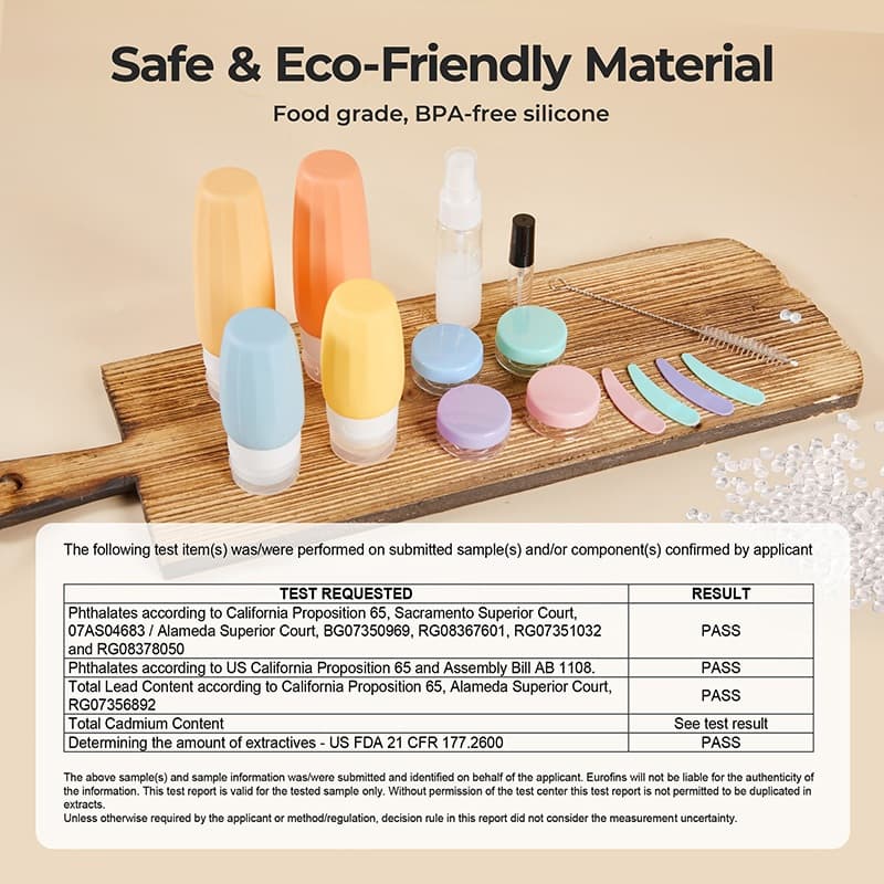 BAGSMART 18 Pack Set Travel Storage Bag for Toiletries, TSA Leakproof Silicone Containers Bottles for Shampoo Cosmetics รูปที่ 6