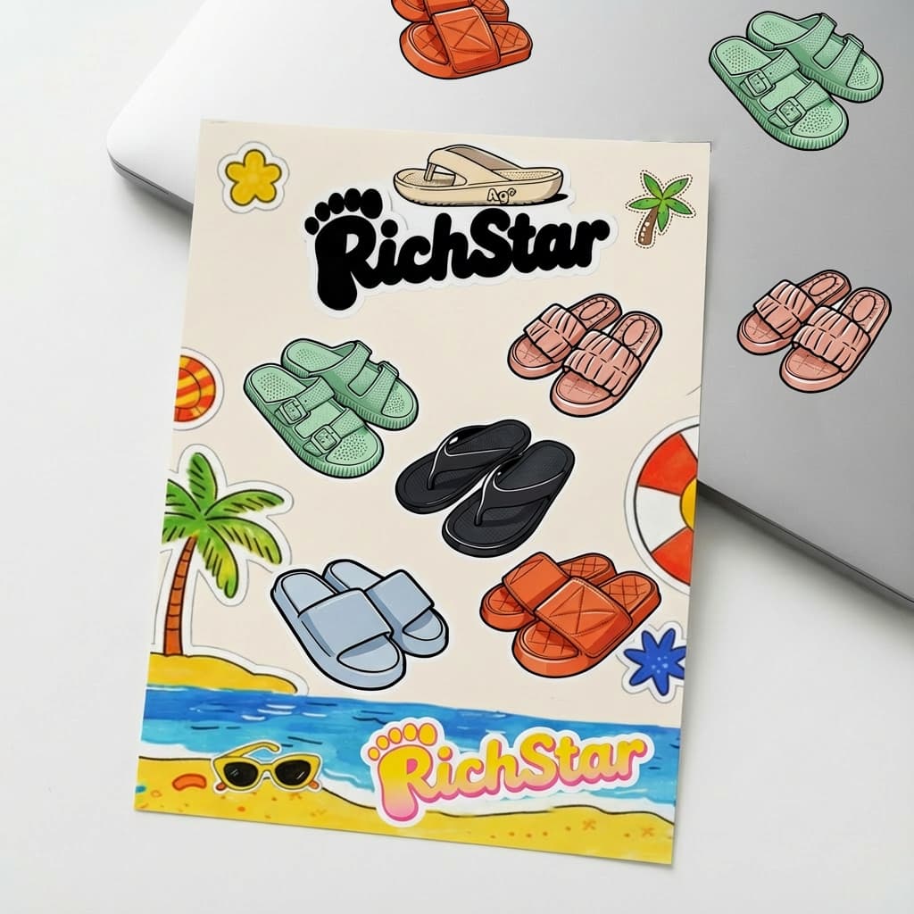 สติ๊กเกอร์รองเท้าแตะการ์ตูนสุดน่ารัก RichStar ทุกขั้นตอน จุดพิเศษน่ารัก!ของขวัญ บวก ขนาด · สติกเกอร์ซับน่ารักสุดพิเศษ ของขวัญพร้อมออเดอร์ โพสต์โชคลาภเล็กพิเศษน้อย ได้น่ารัก "สติ๊กเกอร์" ทุกขั้นตอนในชีวิต รูปที่ 1