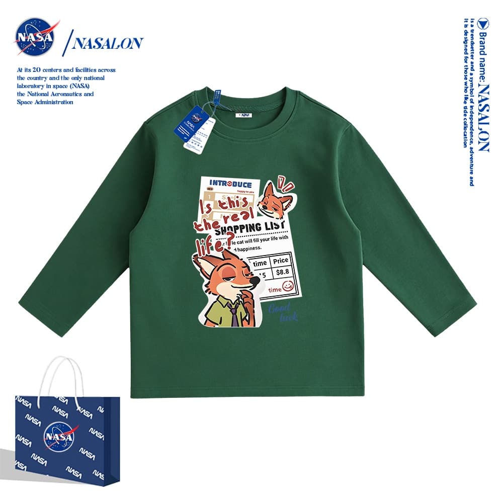 NASA เสื้อแขนยาวเด็ก Judy Nick ลายการ์ตูน เสื้อยืดแขนยาวสีขาว cotton 100% ระบายอากาศดี ใส่ได้ทั้งเด็กชาย-หญิง รูปที่ 7