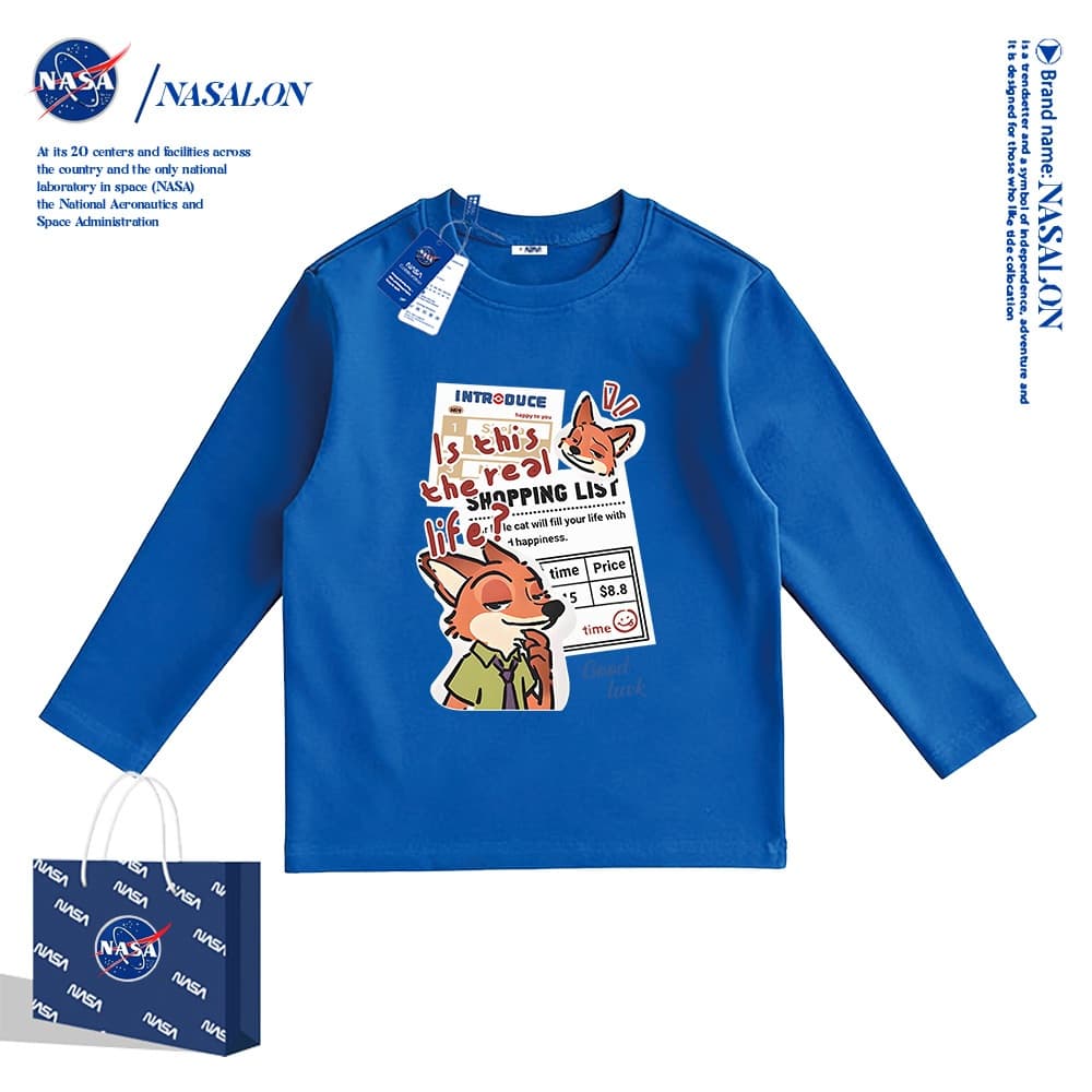 NASA เสื้อแขนยาวเด็ก Judy Nick ลายการ์ตูน เสื้อยืดแขนยาวสีขาว cotton 100% ระบายอากาศดี ใส่ได้ทั้งเด็กชาย-หญิง รูปที่ 8
